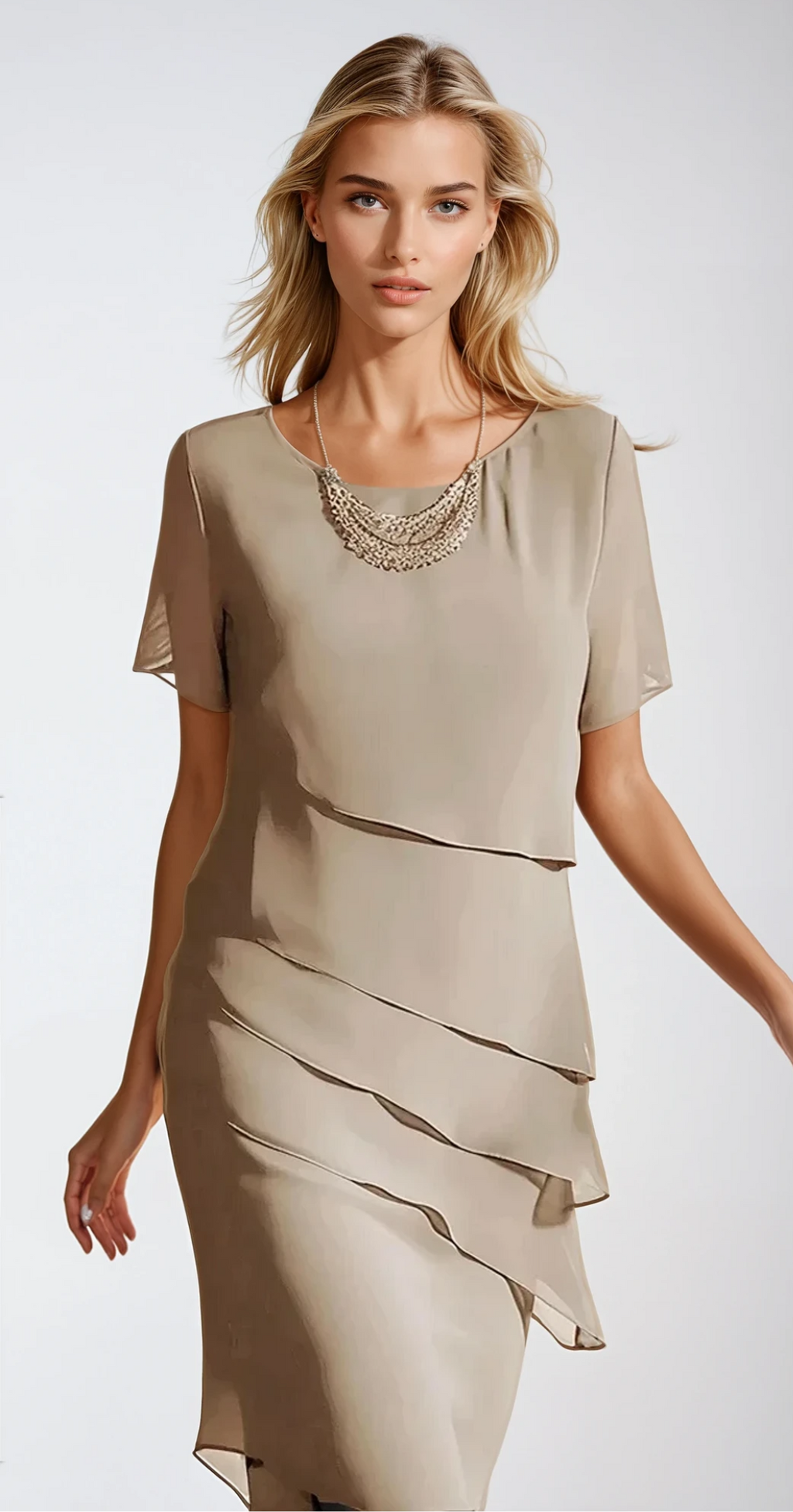 Women's Chiffon Summer Dress Elegant Flowing Fabric for Cocktail and Formal Occasions 0