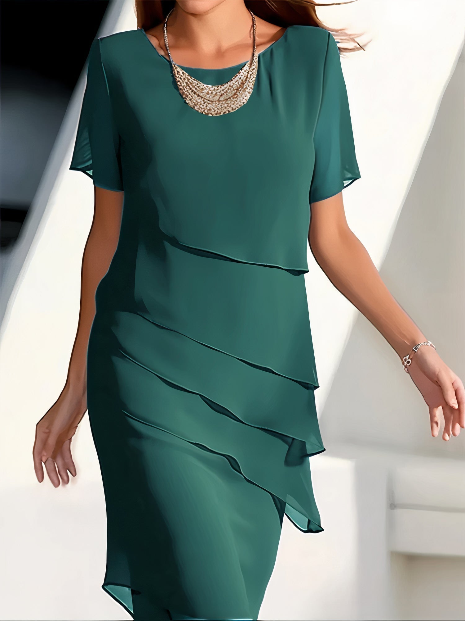 Women's Chiffon Summer Dress Elegant Flowing Fabric for Cocktail and Formal Occasions 3