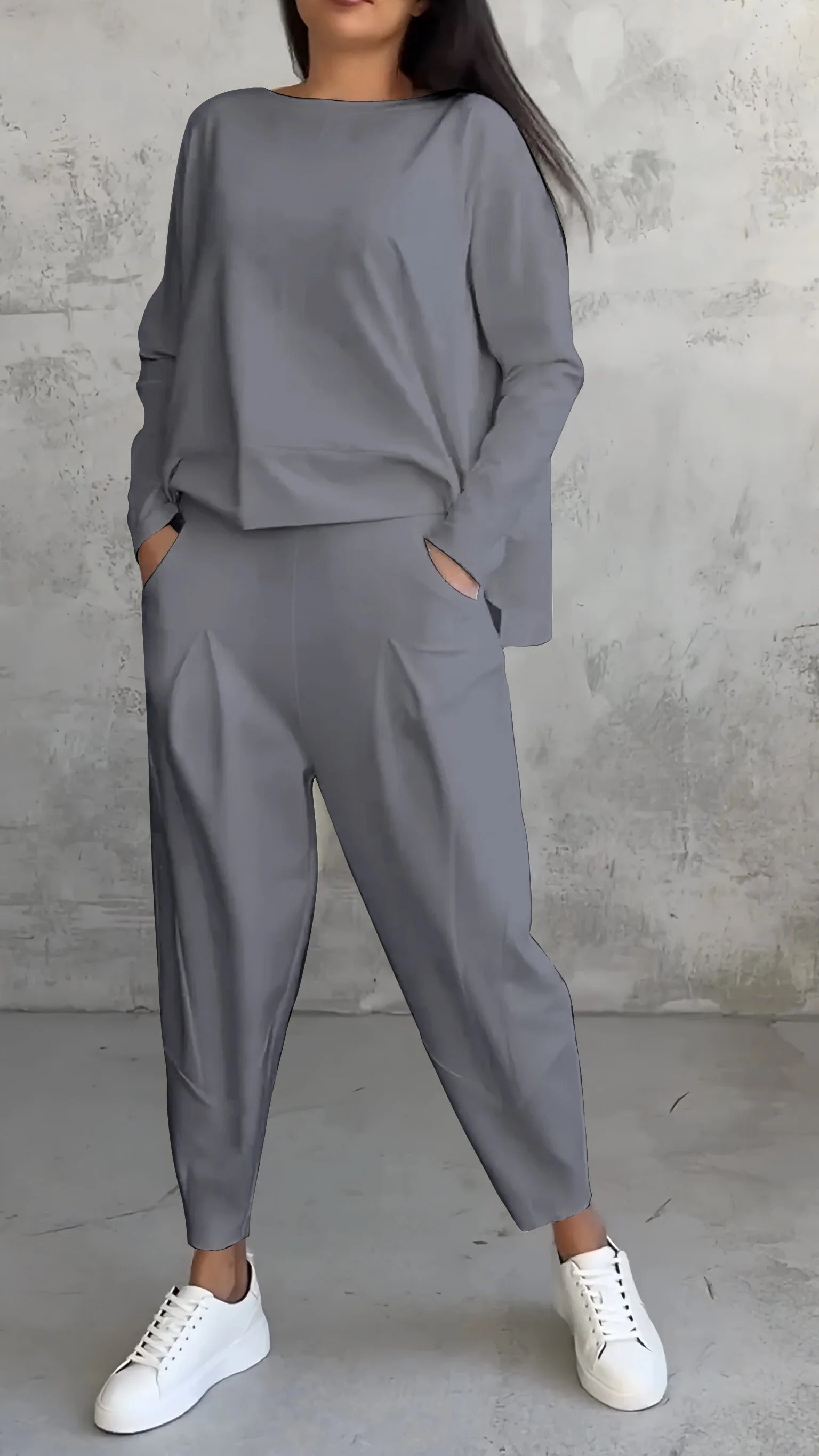 Women's Long Sleeve Jumpsuit Round Neck Soft Fabric Chic Design Sizes S to 5XL 11