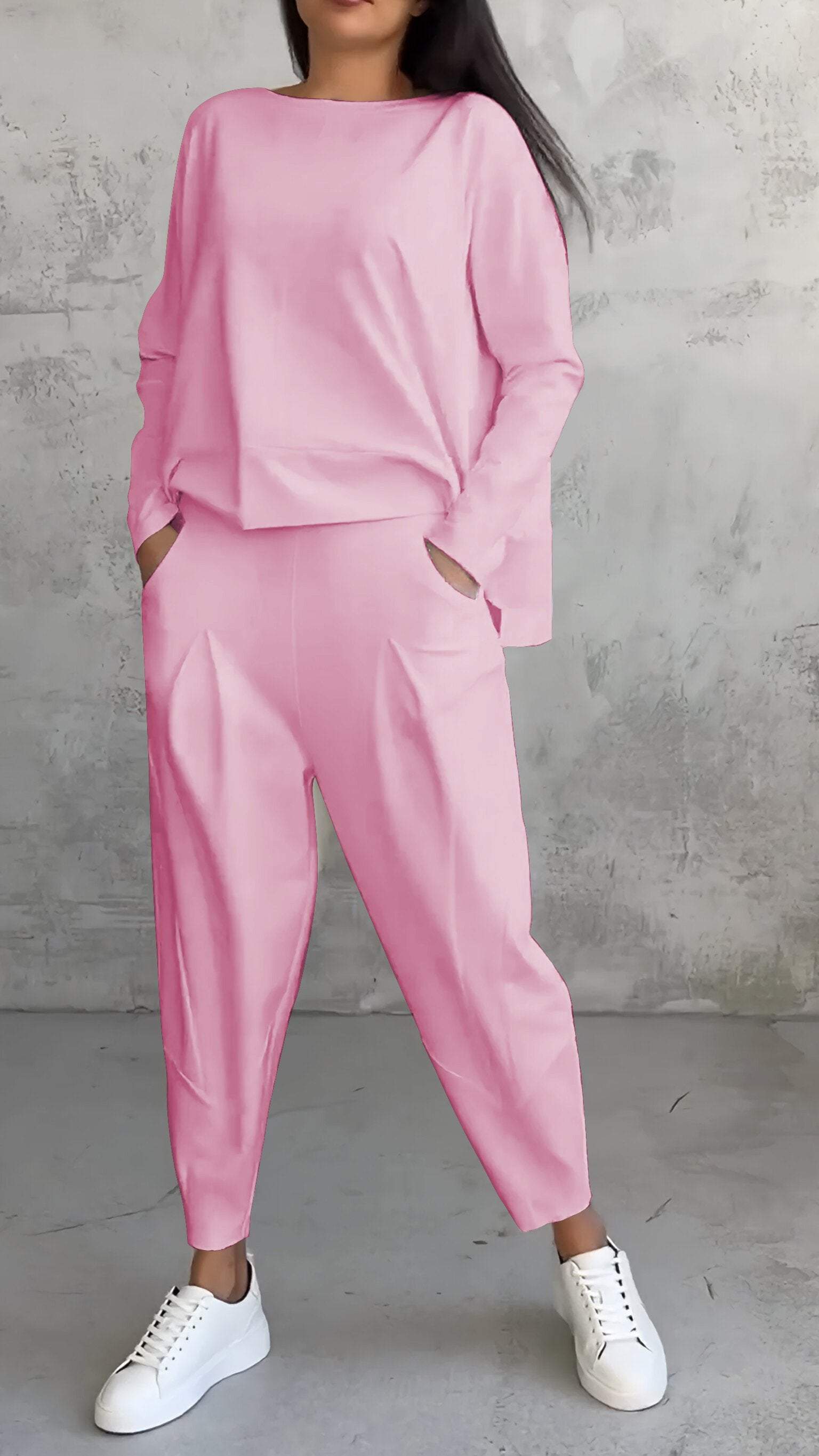 Women's Long Sleeve Jumpsuit Round Neck Soft Fabric Chic Design Sizes S to 5XL 4